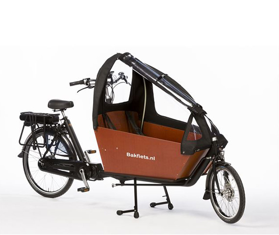 Tent Cargobike Short All-Open Mat Zwart